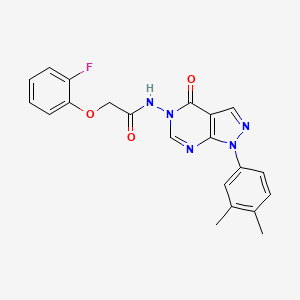 molecular formula C21H18FN5O3 B2881945 N-(1-(3,4-二甲基苯基)-4-氧代-1H-吡唑并[3,4-d]嘧啶-5(4H)-基)-2-(2-氟苯氧基)乙酰胺 CAS No. 899738-48-8