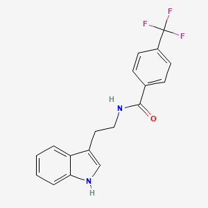 molecular formula C18H15F3N2O B2881947 N-[2-(1H-indol-3-yl)ethyl]-4-(trifluoromethyl)benzamide CAS No. 497060-00-1