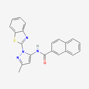 molecular formula C22H16N4OS B2881948 N-(1-(benzo[d]thiazol-2-yl)-3-methyl-1H-pyrazol-5-yl)-2-naphthamide CAS No. 1170399-99-1