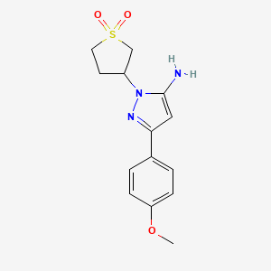 molecular formula C14H17N3O3S B2881953 1-(1,1-dioxidotetrahydrothiophen-3-yl)-3-(4-methoxyphenyl)-1H-pyrazol-5-amine CAS No. 1048925-32-1