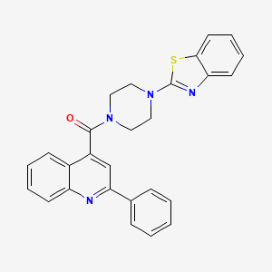 molecular formula C27H22N4OS B2881955 (4-(Benzo[d]thiazol-2-yl)piperazin-1-yl)(2-phenylquinolin-4-yl)methanone CAS No. 681162-76-5