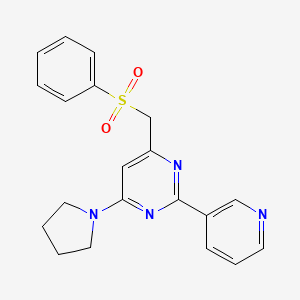 4-((Phenylsulfonyl)methyl)-2-(3-pyridinyl)-6-(1-pyrrolidinyl)pyrimidine