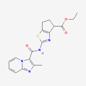 ethyl 2-(2-methylimidazo[1,2-a]pyridine-3-carboxamido)-5,6-dihydro-4H-cyclopenta[d]thiazole-4-carboxylate