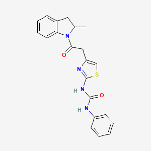 1-(4-(2-(2-Methylindolin-1-yl)-2-oxoethyl)thiazol-2-yl)-3-phenylurea