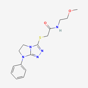 N-(2-methoxyethyl)-2-((7-phenyl-6,7-dihydro-5H-imidazo[2,1-c][1,2,4]triazol-3-yl)thio)acetamide