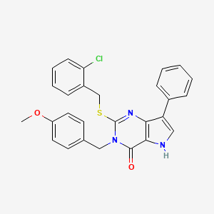 2-((2-chlorobenzyl)thio)-3-(4-methoxybenzyl)-7-phenyl-3H-pyrrolo[3,2-d]pyrimidin-4(5H)-one