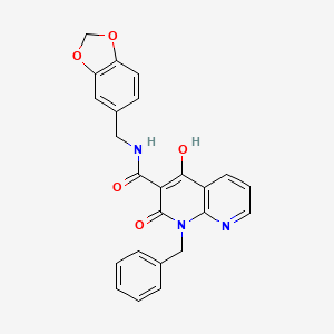 N~3~-(1,3-benzodioxol-5-ylmethyl)-1-benzyl-4-hydroxy-2-oxo-1,2-dihydro[1,8]naphthyridine-3-carboxamide