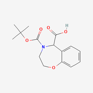 molecular formula C15H19NO5 B2882003 4-[(Tert-butoxy)carbonyl]-2,3,4,5-tetrahydro-1,4-benzoxazepine-5-carboxylic acid CAS No. 2137442-90-9