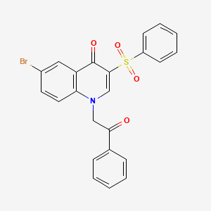 molecular formula C23H16BrNO4S B2882011 6-bromo-1-(2-oxo-2-phenylethyl)-3-(phenylsulfonyl)quinolin-4(1H)-one CAS No. 1923127-07-4