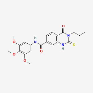 molecular formula C21H23N3O5S B2882012 4-氧代-3-丙基-2-硫代亚甲基-N-(3,4,5-三甲氧基苯基)-1H-喹唑啉-7-甲酰胺 CAS No. 403728-31-4