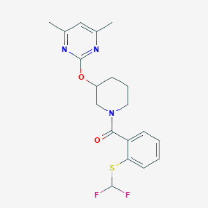 (2-((Difluoromethyl)thio)phenyl)(3-((4,6-dimethylpyrimidin-2-yl)oxy)piperidin-1-yl)methanone