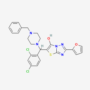 molecular formula C26H23Cl2N5O2S B2882021 5-((4-Benzylpiperazin-1-yl)(2,4-dichlorophenyl)methyl)-2-(furan-2-yl)thiazolo[3,2-b][1,2,4]triazol-6-ol CAS No. 887222-94-8