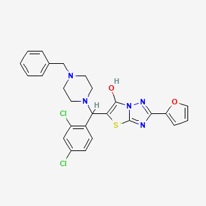 molecular formula C26H23Cl2N5O2S B2882021 5-((4-苄基哌嗪-1-基)(2,4-二氯苯基)甲基)-2-(呋喃-2-基)噻唑并[3,2-b][1,2,4]三唑-6-醇 CAS No. 887222-94-8