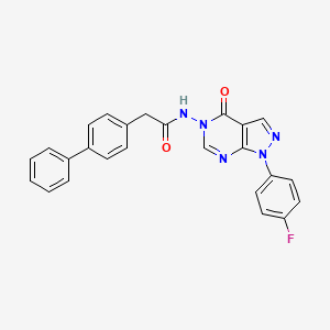 molecular formula C25H18FN5O2 B2882024 2-([1,1'-biphenyl]-4-yl)-N-(1-(4-fluorophenyl)-4-oxo-1H-pyrazolo[3,4-d]pyrimidin-5(4H)-yl)acetamide CAS No. 919844-99-8