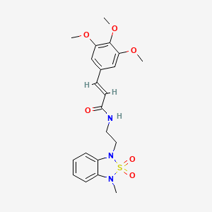 molecular formula C21H25N3O6S B2882027 (E)-N-(2-(3-methyl-2,2-dioxidobenzo[c][1,2,5]thiadiazol-1(3H)-yl)ethyl)-3-(3,4,5-trimethoxyphenyl)acrylamide CAS No. 2035018-27-8