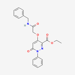 molecular formula C22H21N3O5 B2882029 4-[2-(苄氨基)-2-氧代乙氧基]-6-氧代-1-苯基哒嗪-3-羧酸乙酯 CAS No. 899943-16-9