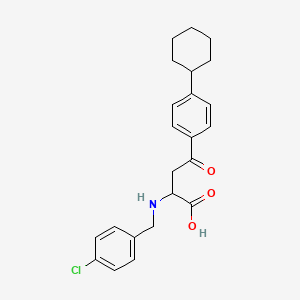 molecular formula C23H26ClNO3 B2882033 2-{[(4-Chlorophenyl)methyl]amino}-4-(4-cyclohexylphenyl)-4-oxobutanoic acid CAS No. 1024023-22-0