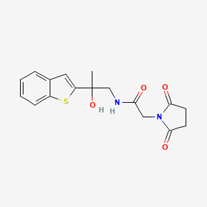 molecular formula C17H18N2O4S B2882040 N-(2-(benzo[b]thiophen-2-yl)-2-hydroxypropyl)-2-(2,5-dioxopyrrolidin-1-yl)acetamide CAS No. 2034471-31-1