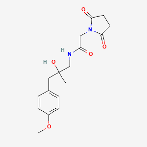 molecular formula C17H22N2O5 B2882055 2-(2,5-dioxopyrrolidin-1-yl)-N-(2-hydroxy-3-(4-methoxyphenyl)-2-methylpropyl)acetamide CAS No. 1396853-26-1