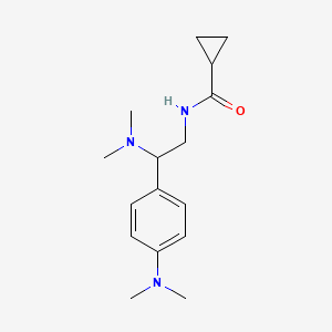 molecular formula C16H25N3O B2882056 N-(2-(dimethylamino)-2-(4-(dimethylamino)phenyl)ethyl)cyclopropanecarboxamide CAS No. 946340-11-0