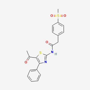 N-(5-acetyl-4-phenylthiazol-2-yl)-2-(4-(methylsulfonyl)phenyl)acetamide