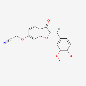 (Z)-2-((2-(3,4-dimethoxybenzylidene)-3-oxo-2,3-dihydrobenzofuran-6-yl)oxy)acetonitrile