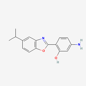 molecular formula C16H16N2O2 B2882072 5-Amino-2-(5-isopropylbenzo[d]oxazol-2-yl)phenol CAS No. 429651-56-9