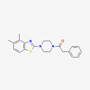 molecular formula C21H23N3OS B2882074 4,5-Dimethyl-2-[4-(phenylacetyl)piperazin-1-yl]-1,3-benzothiazole CAS No. 886915-75-9