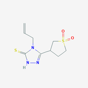 molecular formula C9H13N3O2S2 B2882077 3-[4-(prop-2-en-1-yl)-5-sulfanyl-4H-1,2,4-triazol-3-yl]-1lambda6-thiolane-1,1-dione CAS No. 869464-90-4