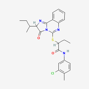 molecular formula C25H27ClN4O2S B2882081 2-[(2-仲丁基-3-氧代-2,3-二氢咪唑并[1,2-c]喹唑啉-5-基）硫代]-N-(3-氯-4-甲基苯基）丁酰胺 CAS No. 1052661-14-9