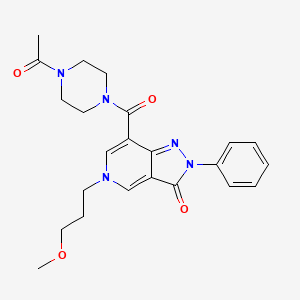 molecular formula C23H27N5O4 B2882084 7-(4-acetylpiperazine-1-carbonyl)-5-(3-methoxypropyl)-2-phenyl-2H-pyrazolo[4,3-c]pyridin-3(5H)-one CAS No. 921781-02-4