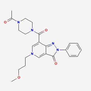 molecular formula C23H27N5O4 B2882084 7-(4-acetylpiperazine-1-carbonyl)-5-(3-methoxypropyl)-2-phenyl-2H,3H,5H-pyrazolo[4,3-c]pyridin-3-one CAS No. 921781-02-4