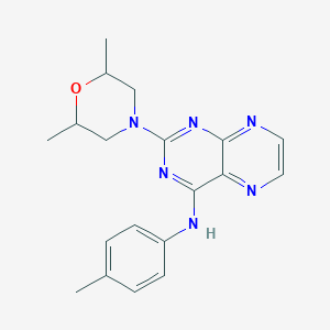 molecular formula C19H22N6O B2882086 [2-(2,6-二甲基吗啉-4-基)蝶啶-4-基](4-甲基苯基)胺 CAS No. 941970-39-4