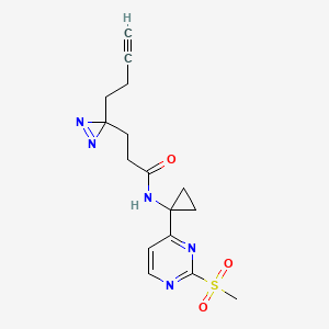3-(3-But-3-ynyldiazirin-3-yl)-N-[1-(2-methylsulfonylpyrimidin-4-yl)cyclopropyl]propanamide