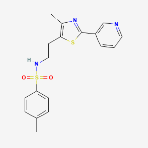 4-methyl-N-[2-(4-methyl-2-pyridin-3-yl-1,3-thiazol-5-yl)ethyl]benzenesulfonamide