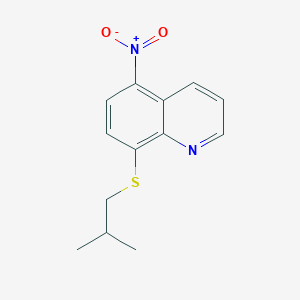 8-[(2-Methylpropyl)sulfanyl]-5-nitroquinoline