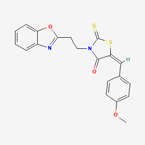 (E)-3-(2-(benzo[d]oxazol-2-yl)ethyl)-5-(4-methoxybenzylidene)-2-thioxothiazolidin-4-one