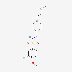 molecular formula C16H25ClN2O4S B2882104 3-chloro-4-methoxy-N-((1-(2-methoxyethyl)piperidin-4-yl)methyl)benzenesulfonamide CAS No. 953208-89-4