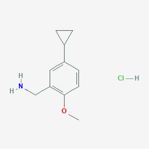 molecular formula C11H16ClNO B2882112 (5-Cyclopropyl-2-methoxyphenyl)methanamine hydrochloride CAS No. 2094144-61-1