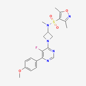 N-[1-[5-Fluoro-6-(4-methoxyphenyl)pyrimidin-4-yl]azetidin-3-yl]-N,3,5-trimethyl-1,2-oxazole-4-sulfonamide