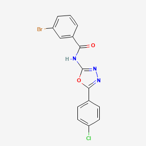 molecular formula C15H9BrClN3O2 B2882116 3-bromo-N-[5-(4-chlorophenyl)-1,3,4-oxadiazol-2-yl]benzamide CAS No. 888415-07-4