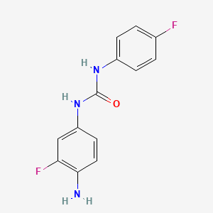 molecular formula C13H11F2N3O B2882118 1-(4-氨基-3-氟苯基)-3-(4-氟苯基）脲 CAS No. 1553900-92-7