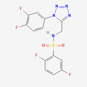 molecular formula C14H9F4N5O2S B2882123 N-((1-(3,4-difluorophenyl)-1H-tetrazol-5-yl)methyl)-2,5-difluorobenzenesulfonamide CAS No. 921061-32-7