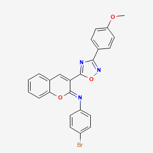 molecular formula C24H16BrN3O3 B2882125 (2Z)-N-(4-bromophenyl)-3-[3-(4-methoxyphenyl)-1,2,4-oxadiazol-5-yl]-2H-chromen-2-imine CAS No. 866866-85-5