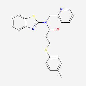 molecular formula C23H21N3OS2 B2882131 N-(苯并[d]噻唑-2-基)-N-(吡啶-2-基甲基)-3-(对甲苯硫基)丙酰胺 CAS No. 886899-21-4