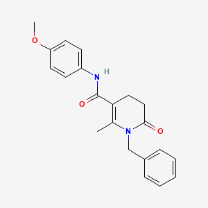 molecular formula C21H22N2O3 B2882134 1-benzyl-N-(4-methoxyphenyl)-2-methyl-6-oxo-1,4,5,6-tetrahydro-3-pyridinecarboxamide CAS No. 338748-86-0