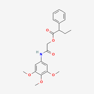 molecular formula C21H25NO6 B2882136 2-Oxo-2-((3,4,5-trimethoxyphenyl)amino)ethyl 2-phenylbutanoate CAS No. 1208487-14-2