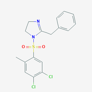 molecular formula C17H16Cl2N2O2S B288214 2-benzyl-1-[(4,5-dichloro-2-methylphenyl)sulfonyl]-4,5-dihydro-1H-imidazole 