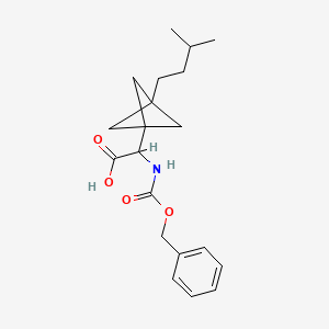 molecular formula C20H27NO4 B2882148 2-[3-(3-Methylbutyl)-1-bicyclo[1.1.1]pentanyl]-2-(phenylmethoxycarbonylamino)acetic acid CAS No. 2287266-81-1