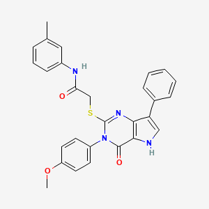 2-((3-(4-methoxyphenyl)-4-oxo-7-phenyl-4,5-dihydro-3H-pyrrolo[3,2-d]pyrimidin-2-yl)thio)-N-(m-tolyl)acetamide